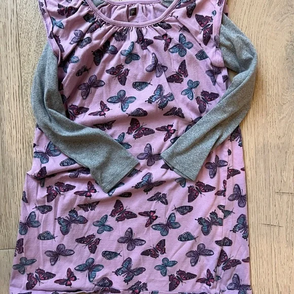 Tea Collection Bundle of SEVEN Girls Long Sleeve Dresses - Purple, Grey - Picture 4 of 9